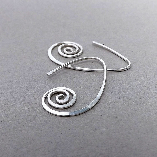 silver unfurled earring small