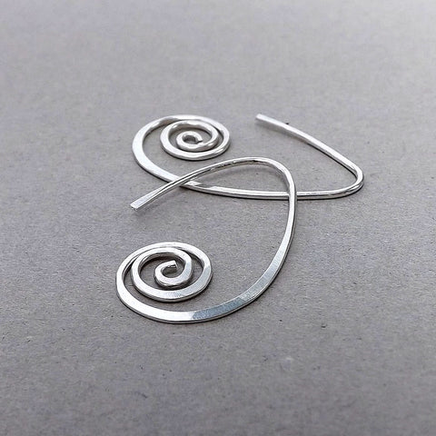 silver unfurled earring small