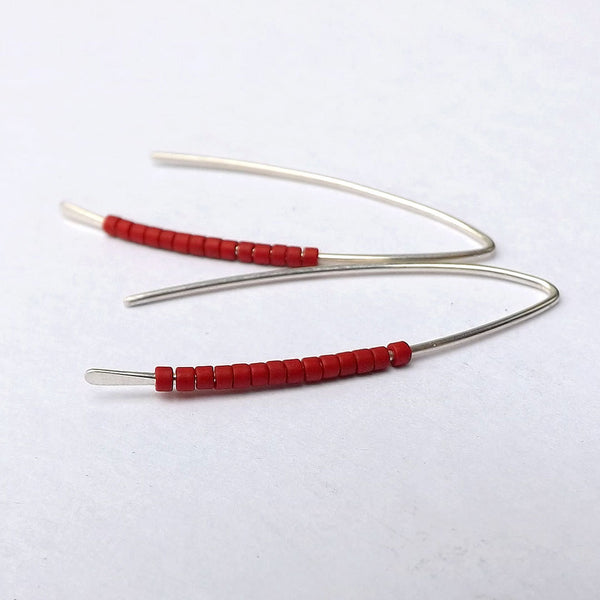 long silver earrings