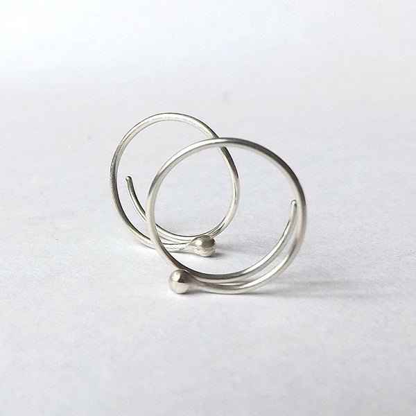 silver dot hoop