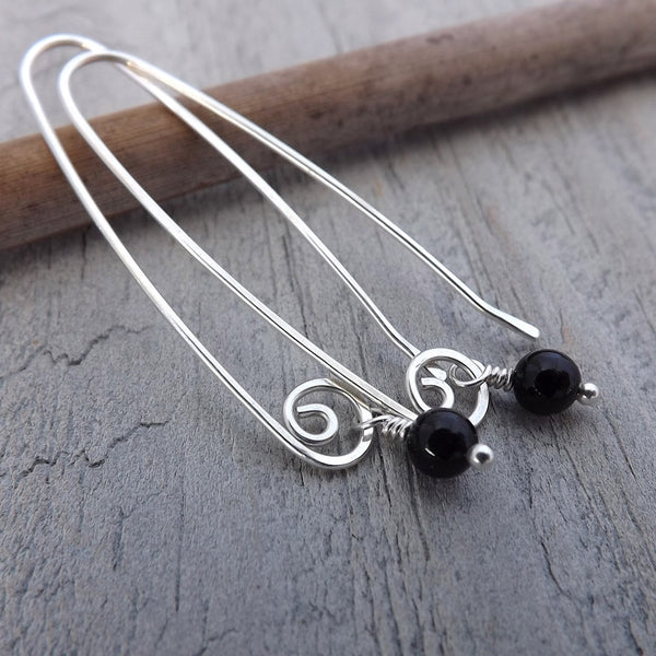 obsidian dangle earrings