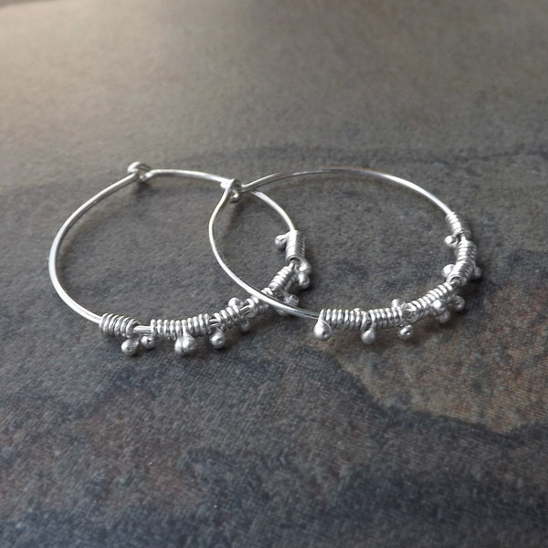 silver hoop earring
