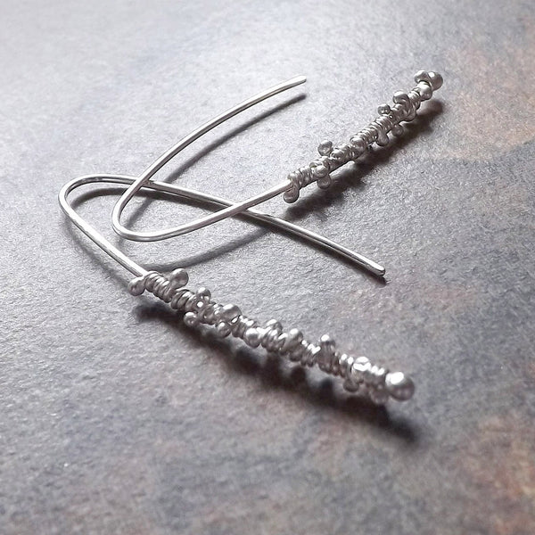 long silver earrings