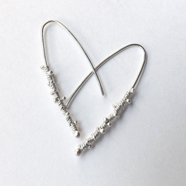 silver threader hoops