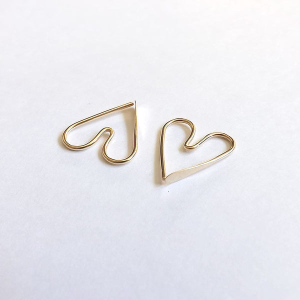small heart hoop earrings