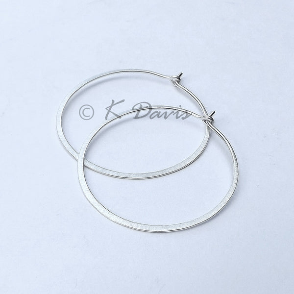 solid silver hoops