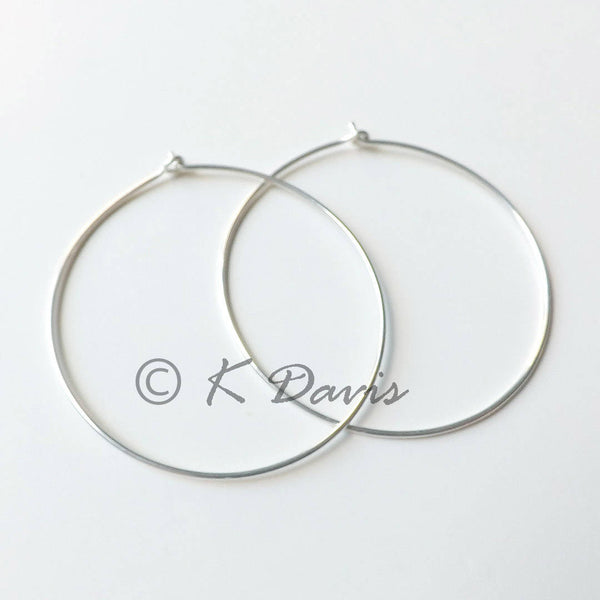 simple large silver hoops
