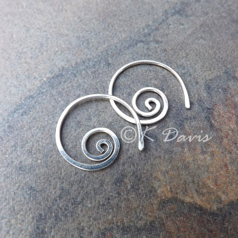 silver spiral hoops