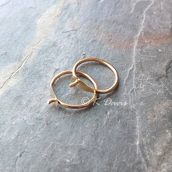 Custom 14k Solid Gold Small Hoops Reserved