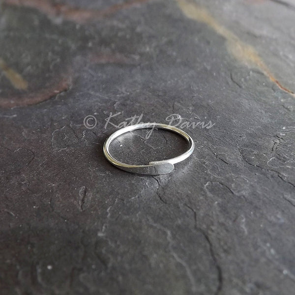 Silver Hoop Earrings, Hammered Sleeper Hoops