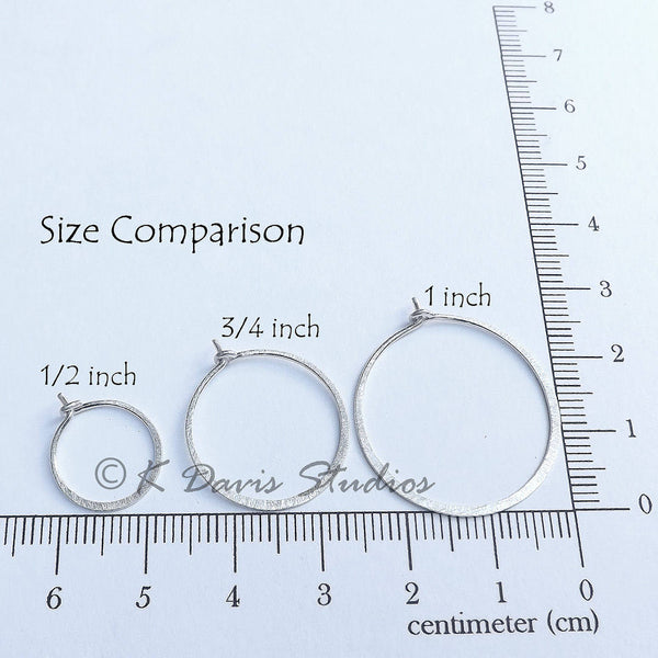 silver hoops size comparison