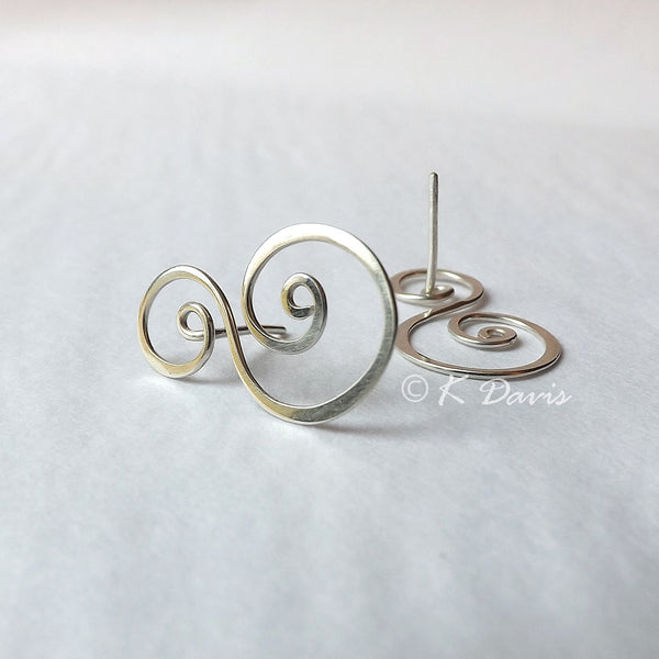 Silver Swirl Post Earrings