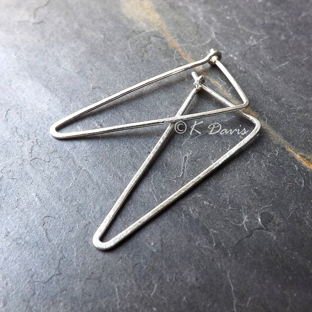 Silver Triangle Hoop Earrings Large – kdavisstudios