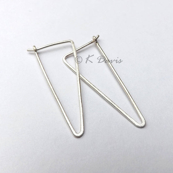 large triangle hoops, brushed finish