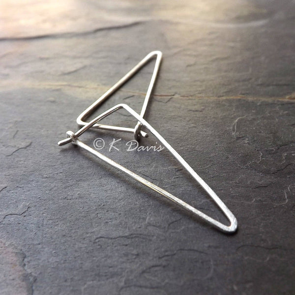 silver triangle hoops 
