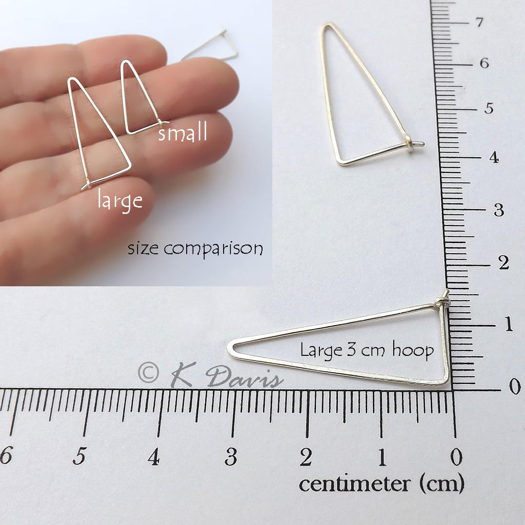 Silver Triangle Hoop Earrings Large – kdavisstudios