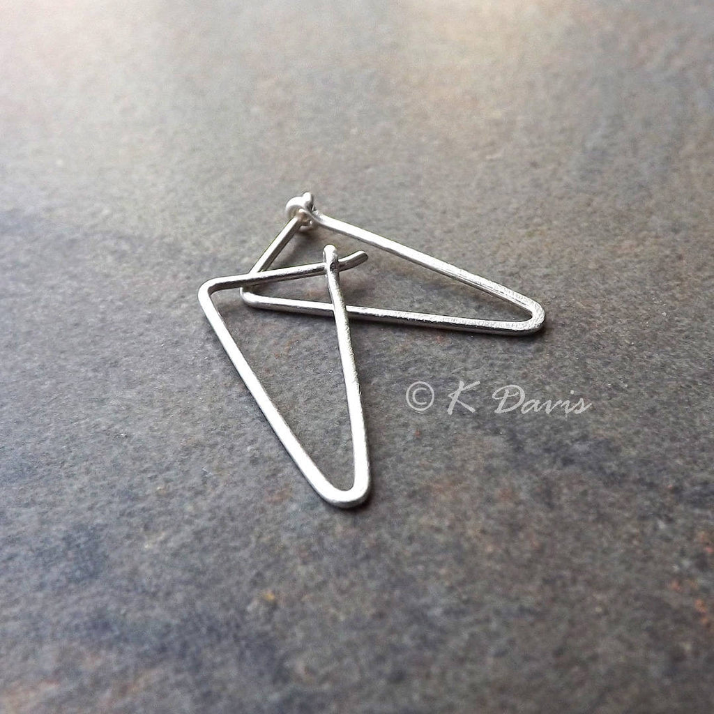 Triangle hoop earrings discount